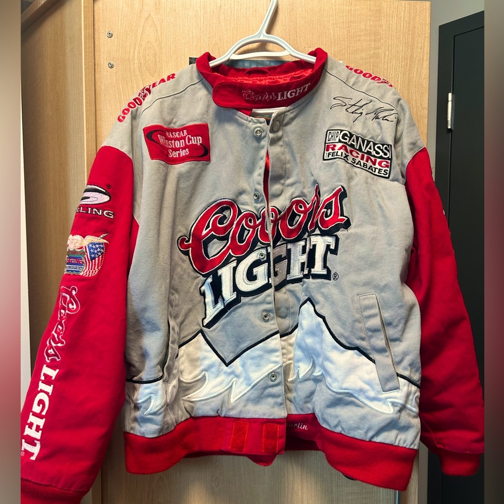 Vintage Sterling Marlin Coors Light Racing Jacket Mens Size L- Jeff Hamilton